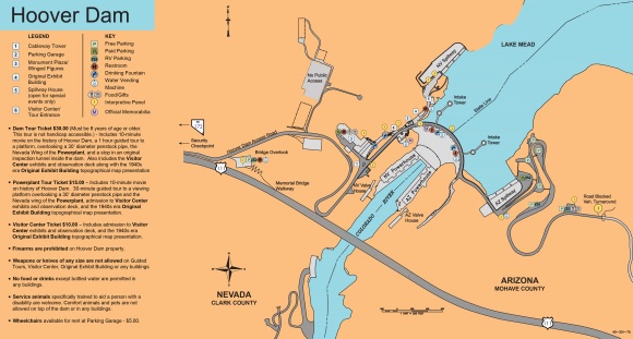 Hoover dam tour map and guide